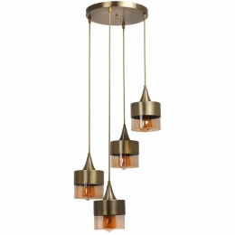 Φωτιστικό Οροφής Sahra 534LUN3140 Φ30x65cm 4xE27 60W Gold Opviq