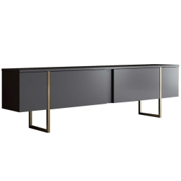 Έπιπλο Τηλεόρασης Luxe 618BLY1101 180x30x50cm Anthracite-Gold