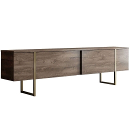 Έπιπλο Τηλεόρασης Luxe 618BLY1103 180x30x50cm Walnut-Gold