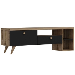Έπιπλο Τηλεόρασης Parion 382NRC1107 150x35x47cm Black-Oak