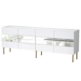 Έπιπλο Τηλεόρασης Leon 552NOS1530 180x35x59cm White-Gold