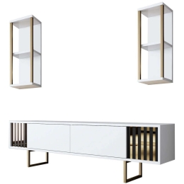 Σύνθεση Τηλεόρασης Gold Line 618BLY1146 180x30x48cm White-Black