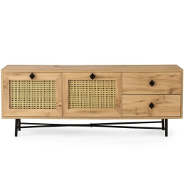 Έπιπλο Τηλεόρασης Hapsiyas 854KLN3038 180x40x60cm Oak-Black