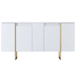 Μπουφές Luxe 618BLY1179 160x35x80cm White-Gold Μελαμίνη,Μέταλλο