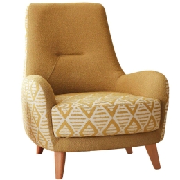 Πολυθρόνα - Μπερζέρα Aztek 383EVN1131 75x88x95cm Multi-Yellow