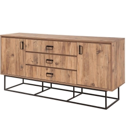 Μπουφές Quantum Verda 863SPH3913 180x45x80cm Pine-Black Μελαμίνη,Μέταλλο