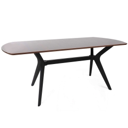 Τραπέζι Ares 974NMB1726 180x80x75cm Brown-Black Πλαστικό,Mdf