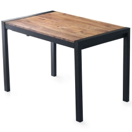 Τραπέζι Επεκτεινόμενο Silva 974NMB1161 120/187x74x75cm Pine-Black Μελαμίνη,Μέταλλο