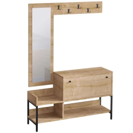 Έπιπλο Εισόδου Nonso 793ELG3909 120x35x70cm Oak Μοριοσανίδα, Μελαμίνη