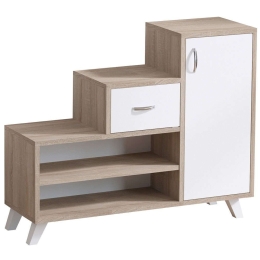 Παπουτσοθήκη Retro 746JUG3985 90x33x77cm Sonoma-White Μοριοσανίδα, Μελαμίνη