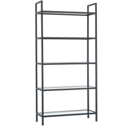 Βιβλιοθήκη 552NOS1303 80x30x165cm Black
