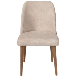 Καρέκλα Nova (Σετ 4Τμχ) 974NMB1219 50x49x90cm Walnut-Cream Μέταλλο,Τεχνόδερμα,Ξύλο
