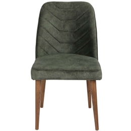 Καρέκλα Dallas (Σετ 4Τμχ) 974NMB1212 50x49x90cm Green-Walnut Μέταλλο,Βελούδο,Ξύλο