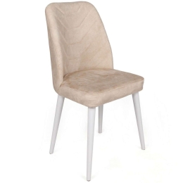 Καρέκλα Dallas (Σετ 4Τμχ) 974NMB1586 50x49x90cm Beige-White Μέταλλο,Βελούδο,Ξύλο