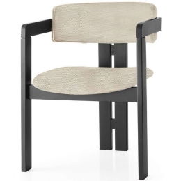 Πολυθρόνα Co 974NMB1711 58x49x76cm Light Grey-Black Βελούδο, Ξύλο