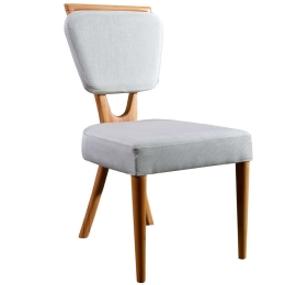 Καρέκλα Palace (Σετ 2Τμχ) 998VOW1101 47x45x92cm Oak-Cream Ξύλο,Ύφασμα