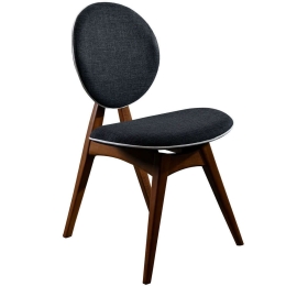 Καρέκλα Touch (Σετ 2Τμχ) 998VOW1114 54x55x93cm Walnut-Anthracite Ξύλο,Ύφασμα