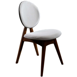 Καρέκλα Touch (Σετ 2Τμχ) 998VOW1113 54x55x93cm Walnut-Cream Ξύλο,Ύφασμα