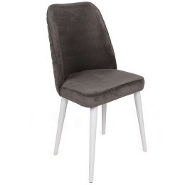 Καρέκλα Tutku (Σετ 4Τμχ) 974NMB1612 50x49x90cm Anthracite-White Βελούδο, Μέταλλο