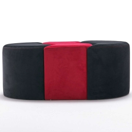 Σκαμπό Alya 825BLC1619 120x80x40cm Black-Red