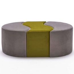Σκαμπό Alya 825BLC1622 120x80x40cm Grey-Green