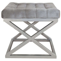 Σκαμπό Capraz Babyface 383EVN1213 50x40x42cm Silver-Grey