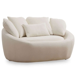 Καναπές Διθέσιος Midye 560ARE1890 155x120x67cm Cream