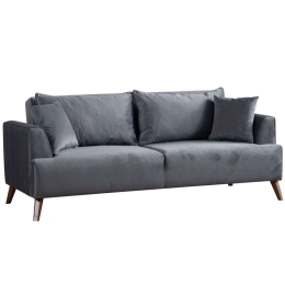 Καναπές Τριθέσιος Buhara 560ARE2181 220x100x78cm Dark Grey