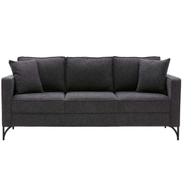 Καναπές Τριθέσιος Berlin 825BLC2796 220x91x83cm Anthracite-Black