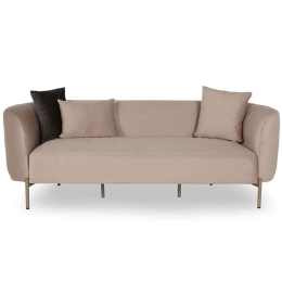 Καναπές Τριθέσιος Macaroon 291NDS1305 228x82x70cm Cream-Gold