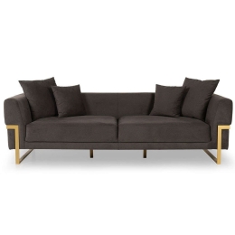 Καναπές Τριθέσιος Magenta 291NDS1327 245x94x68cm Brown-Gold