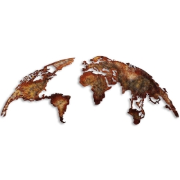 Διακοσμητικό Τοίχου World Map Medium 891TNL2433 150x59cm Copper Wallity Metal