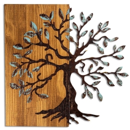 Διακοσμητικό Τοίχου Agac 899SKL2660 58x58cm Multi Wallity Μέταλλο,Ξύλο