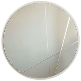 Καθρέπτης Τοίχου 552NOS2147 60x60cm White Aberto Design Mdf,Γυαλί