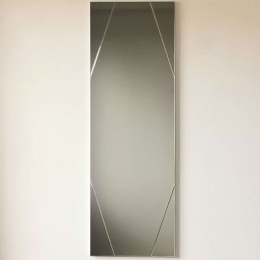 Καθρέπτης Τοίχου 552NOS2193 35x105cm Silver Aberto Design Mdf,Γυαλί