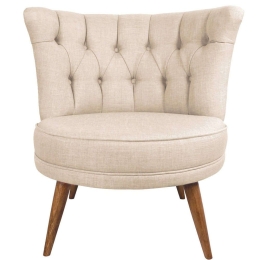 Πολυθρόνα Richland 558ZEN1165 80x75x77cm Cream Polyester,Ξύλο