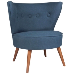 Πολυθρόνα Riverhead 558ZEN1118 80x74x76cm Blue Polyester,Ξύλο