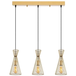 Φωτιστικό Οροφής - Ράγα Teltom 942FLG1617 68x15x125cm 3xE27 40W Gold Opviq