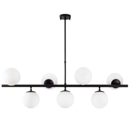Φωτιστικό Οροφής - Ράγα Fazli 942FLG1215 113x40x46/85cm 7xE14 40W Black Opviq