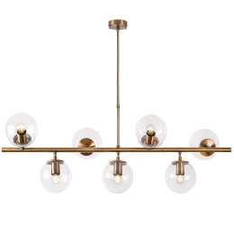 Φωτιστικό Οροφής - Ράγα Fazli 942FLG1221 113x40x46/85cm 7xE14 40W Gold-Clear Opviq