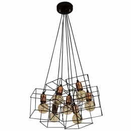 Φωτιστικό Οροφής Fellini 527ABY1688 40x60x110cm 7xE27 40W Black-Copper Opviq