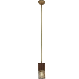 Φωτιστικό Οροφής 301AUR1259 Φ9x100cm 1xE27 60W Walnut-Gold Opviq