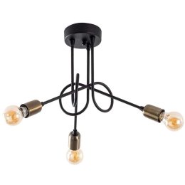 Φωτιστικό Οροφής Viraj 942FLG1154 46x46x32cm 3xE27 15W Black-Gold Opviq Opviq