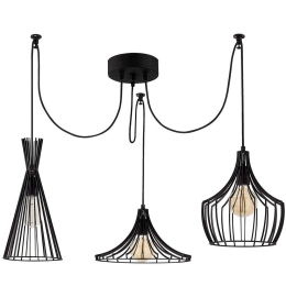 Φωτιστικό Οροφής Mezopotamya 525NOR1610 Φ114x130cm 3xE27 40W Black Opviq