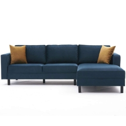 Καναπές Γωνιακός (Δεξιά Γωνία) Kale 825BLC2722 258x187x83cm Blue