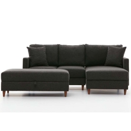 Καναπές Γωνιακός (Δεξιά Γωνία) Eva 825BLC2783 210x195x82cm Anthracite