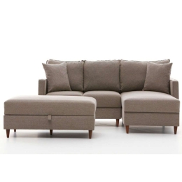 Καναπές Γωνιακός (Δεξιά Γωνία) Eva 825BLC2785 210x195x82cm Cream