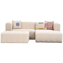 Καναπές Γωνιακός (Δεξιά Γωνία) Beyza Mini 825BLC2899 238x160x73cm Cream