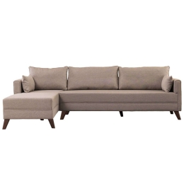 Καναπές Γωνιακός (Αριστερή Γωνία) Bella 825BLC1512 275x165x85cm Cream