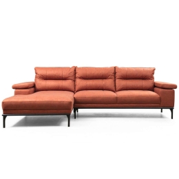 Καναπές Γωνιακός (Αριστερή Γωνία) Hollywood 859FTN2028 309x110x89cm Orange
